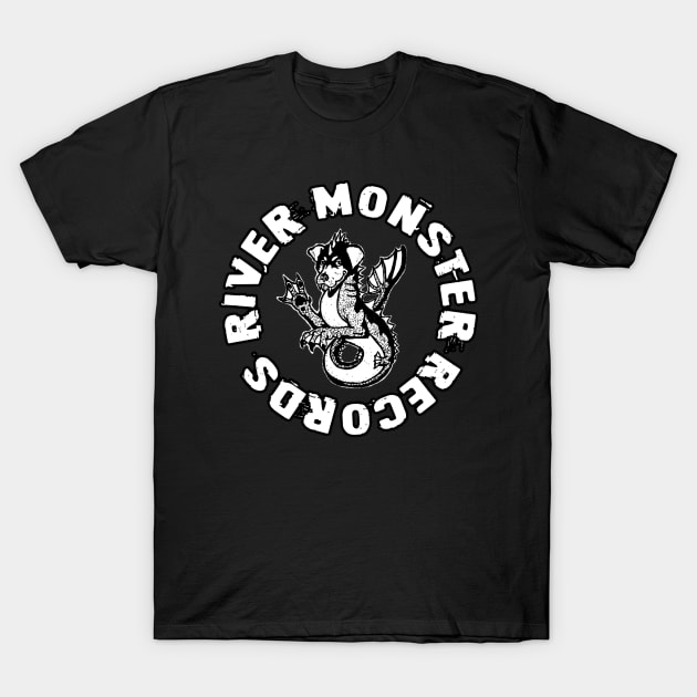River Monster Records White Logo T-Shirt by River Monster Records 
